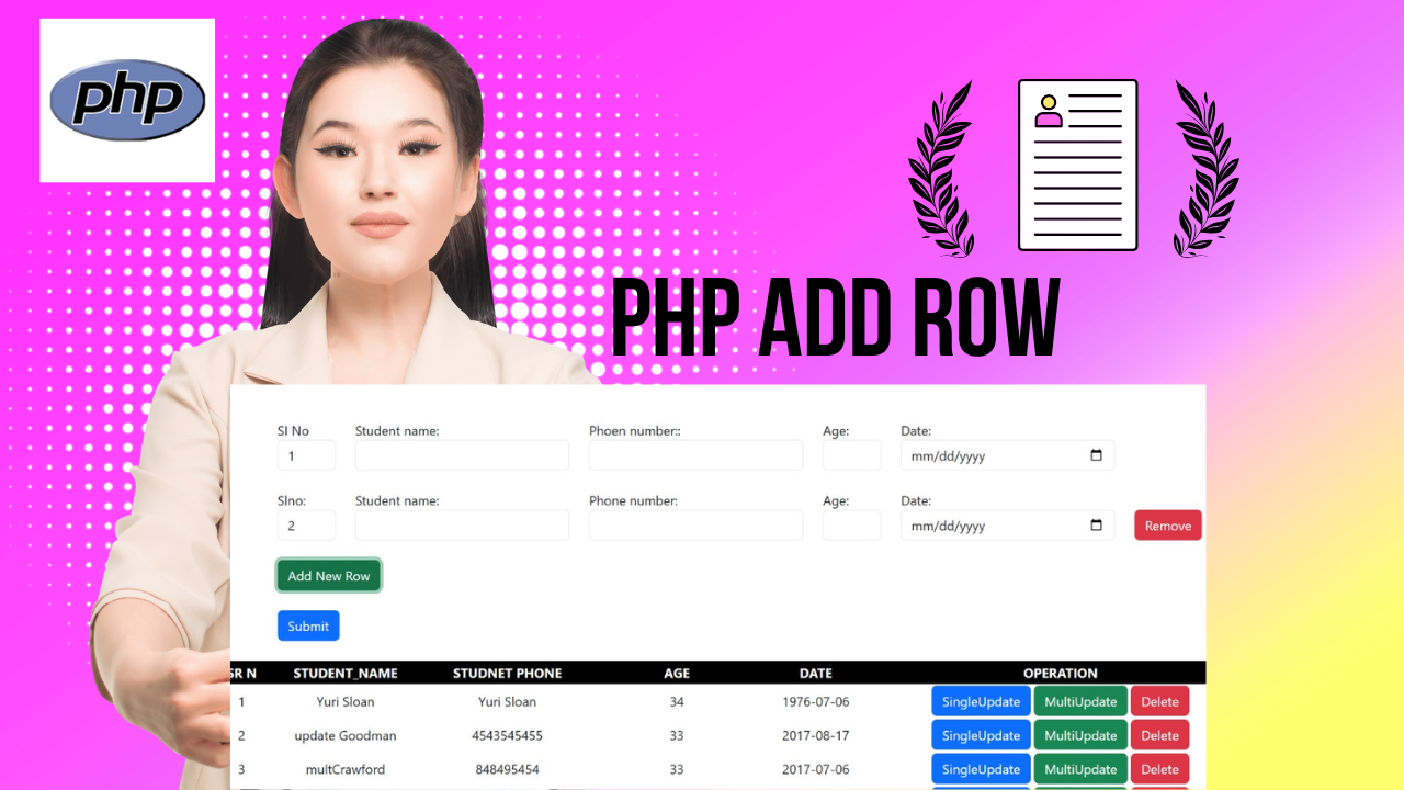 PHP MULTIPLE ADD AND UPDATE