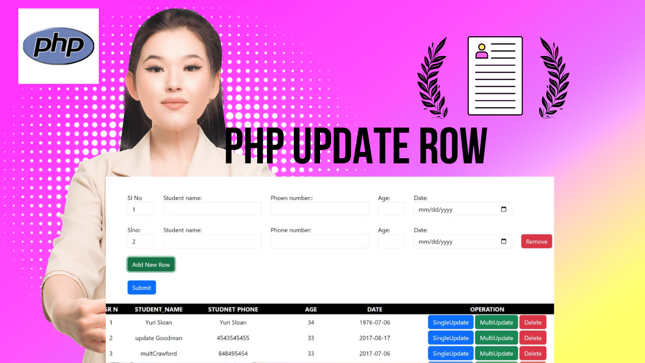PHP MULTIPLE  UPDATE