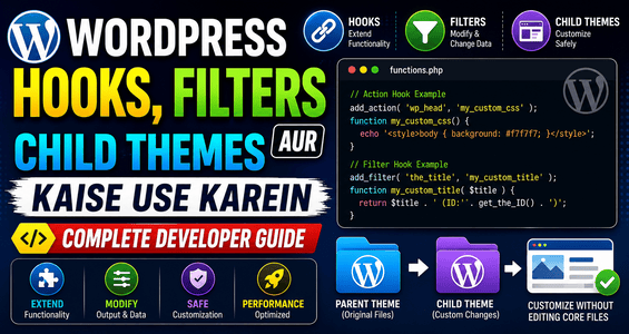 WordPress Hooks, Filters Aur Child Themes Kaise Use Karein &mdash; Complete Developer Guide